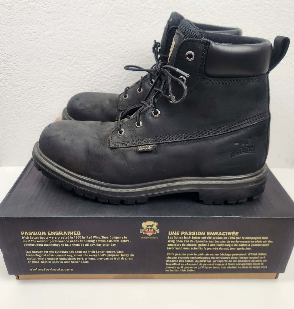 Irish Setter Work De Travail Hopkins 6" Black Leather Boot Mens Size 11 Red Wing